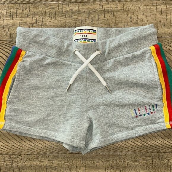 Rainbow 🌈 5Stripe Vintage Superdry Super Cool 🆒 shorts 🩳 2 Pockets drawstring 🌈 - Picture 3 of 17
